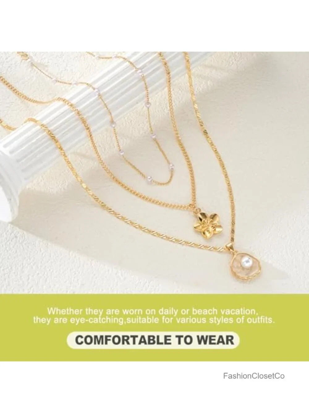 3-Piece Gold-Plated Cowrie Shell Necklace Set, Bohemian Beach Choker,